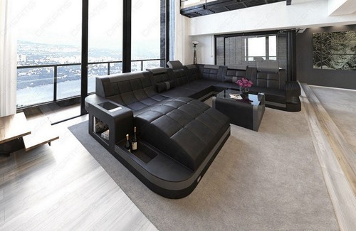 Wohnlandschaft leder sofa - leder, led