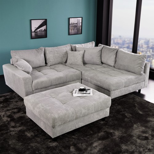 Ecksofa kent 220cm hellgrau - ecksofa,