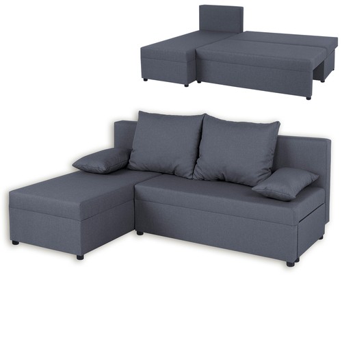 Ecksofa grau webstoff - grau,