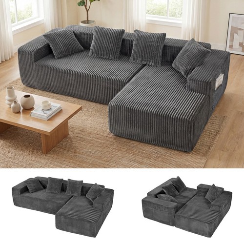 Corduroy ecksofa form mit - l-form,