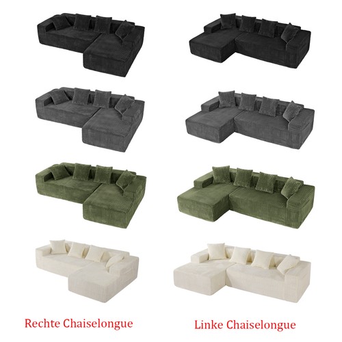 Corduroy ecksofa form - ecksofa, l-form