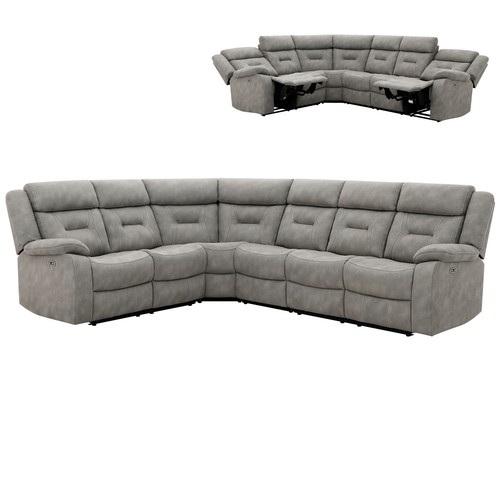 Ecksofa grau microfaser - ecksofa,
