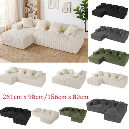 Corduroy ecksofa form - ecksofa, l-form