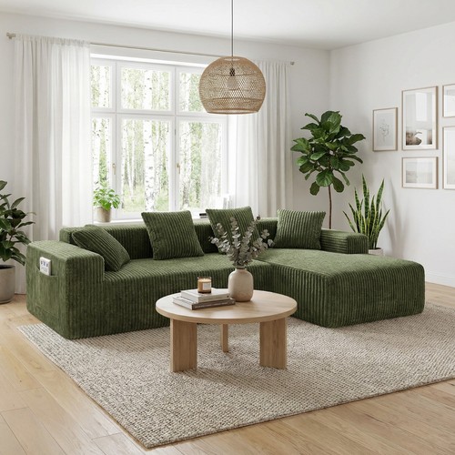 Corduroy ecksofa sofa eckcouch - corduroy,