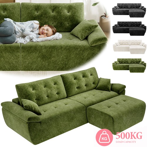 Chenille ecksofa form - ecksofa, l-form