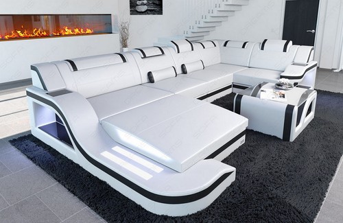Sofa leder wohnlandschaft - leder,
